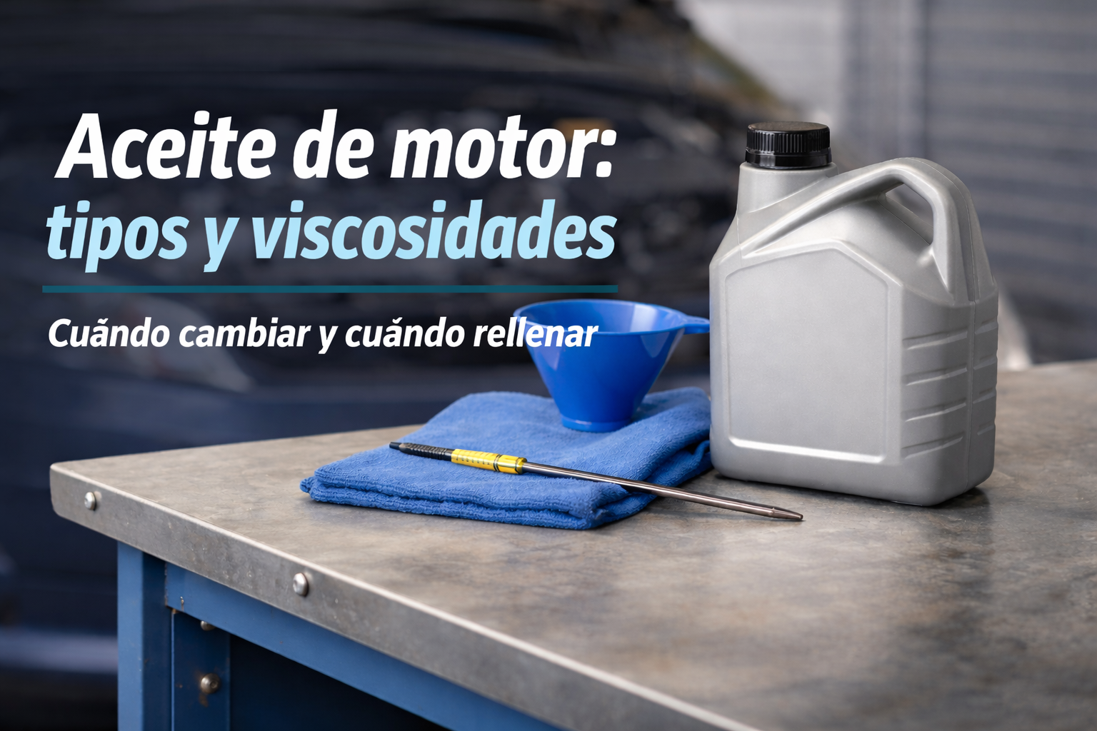 Portada sobre tipos de aceite de motor, viscosidades y cuándo cambiar o rellenar