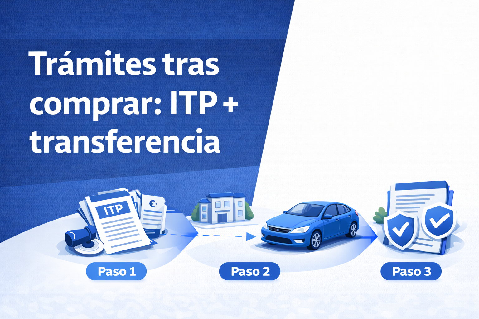 Imagen destacada sobre trámites tras comprar coche de segunda mano con ITP y transferencia paso a paso